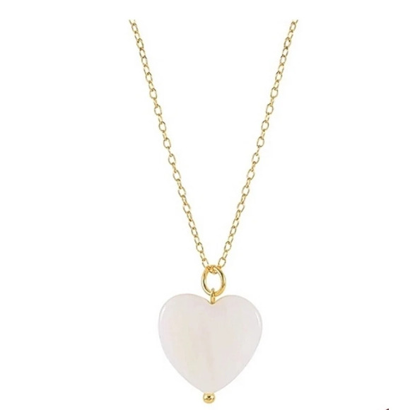 NEW Sparkly Gold Unisex-Women’s Pearl Heart, Yellow Gold Filled Necklace, 16-18” - Picture 1 of 14